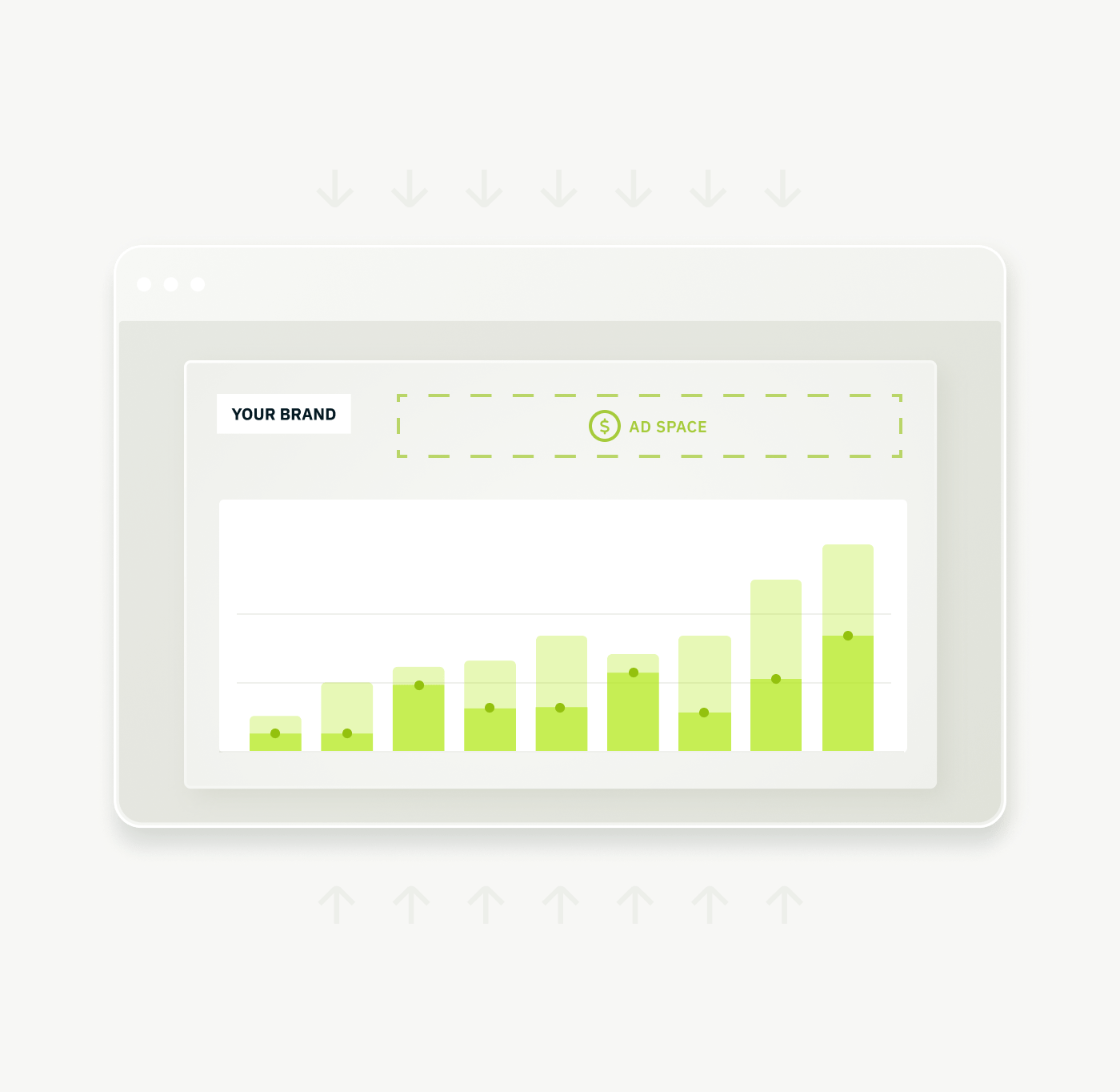 Vertical bar chart trending up