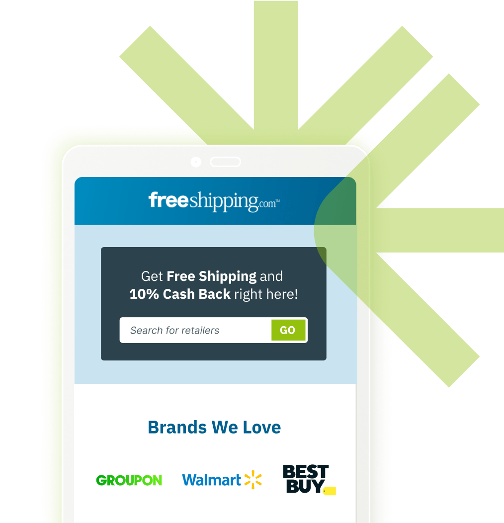 Freeshipping.com mobile homepage on a phone